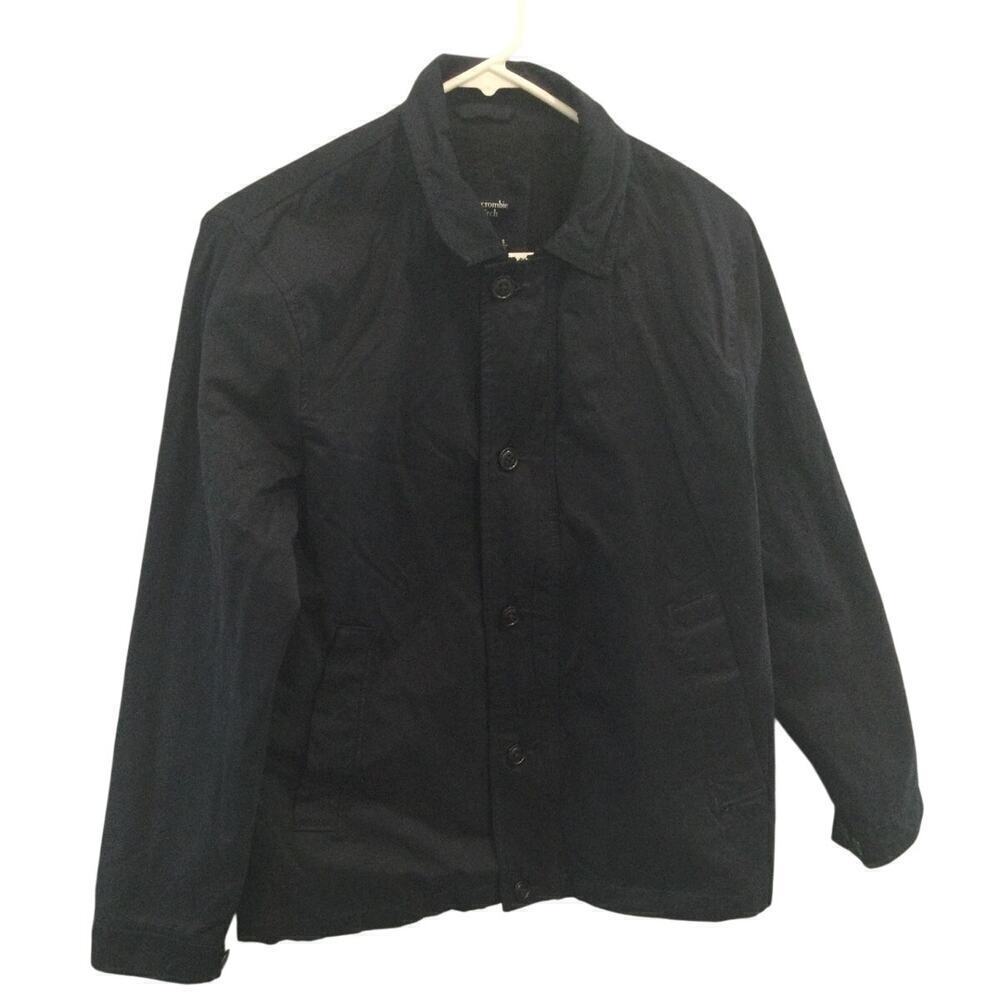 Abercrombie & Fitch Mens Bomber Jacket Sz Small Navy Blue Classic Cotton Preppy